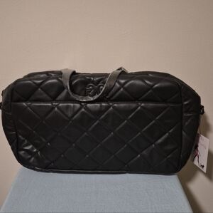 Brand New Gilda Paris Quilted Black Duffel Bag